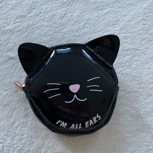 Black cat headphone purse